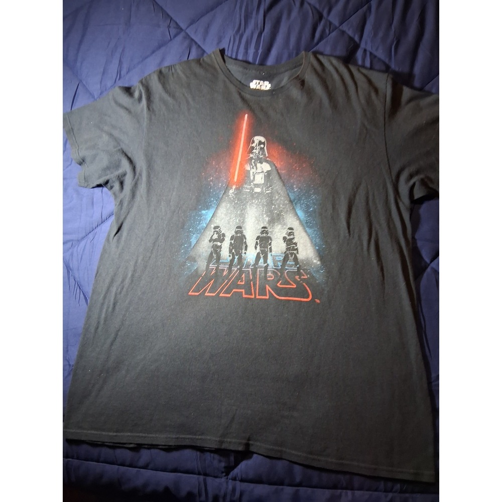 Star Wars Darth Vader Stormtrooper Graphic T-Shirt Mens XL Black 100% Cotton